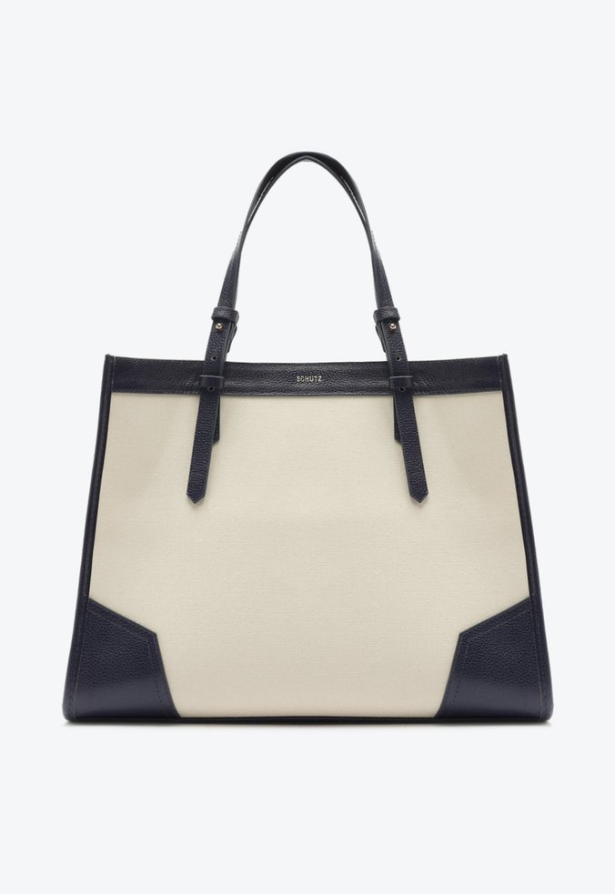 Bolsa Shopping Grande Susan Lona Couro Azul