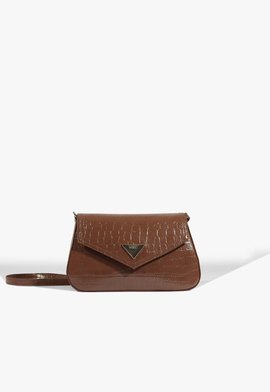 Bolsa Tiracolo Liese Pequena Croco Marrom