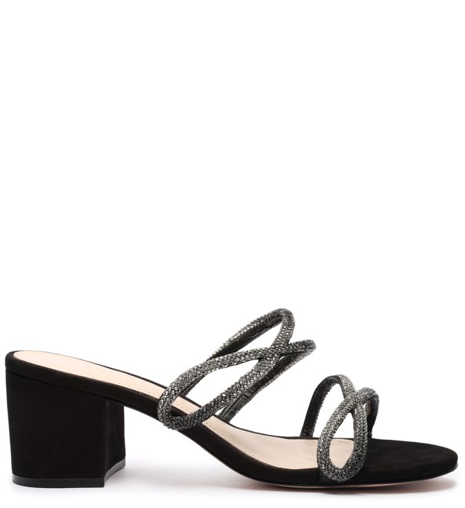 Sandália Mule Block Heel Glam Black