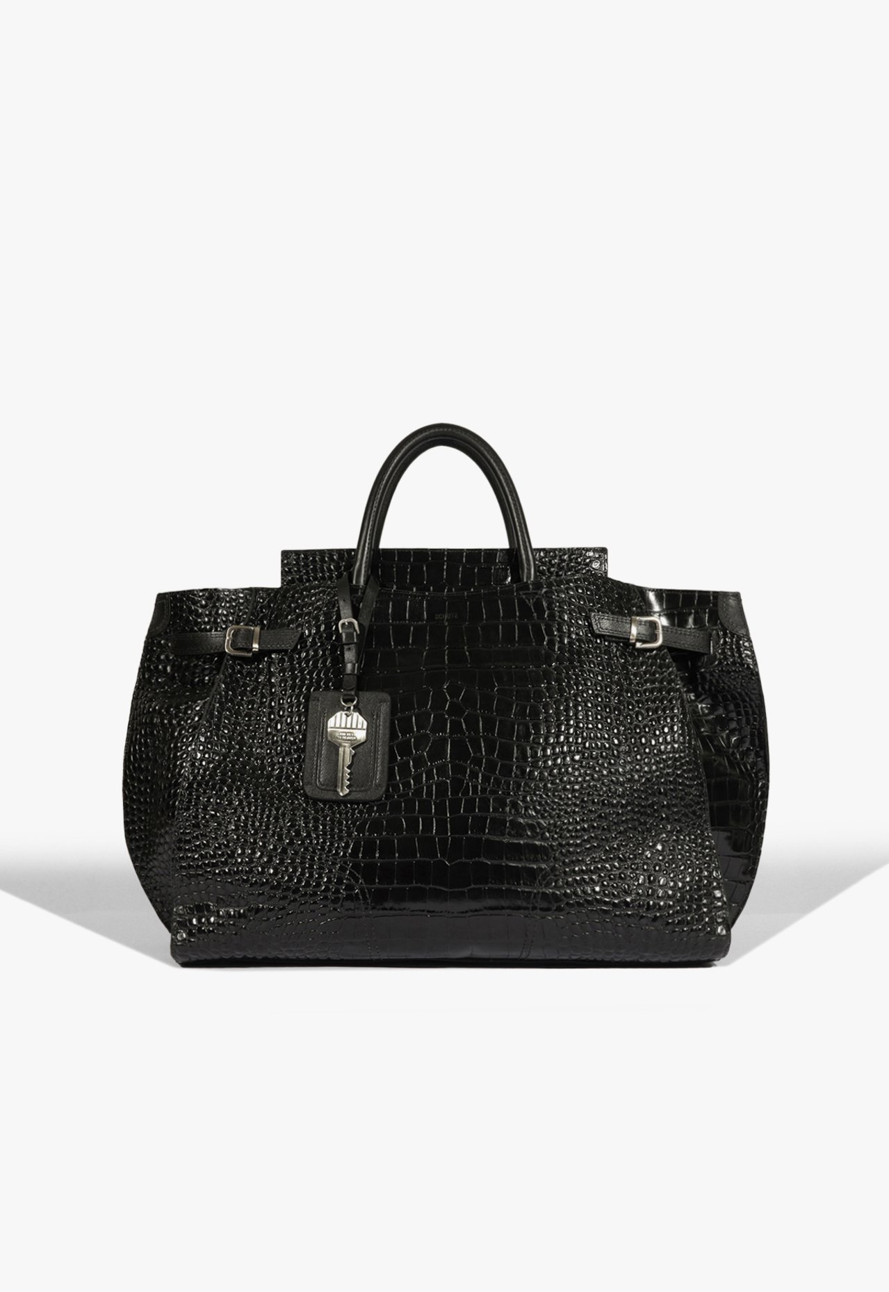 Vista 2 Bolsa Tote Maxi Heaven Couro Croco Preta | Schutz Schutz BR Preto Schutz BR Preto