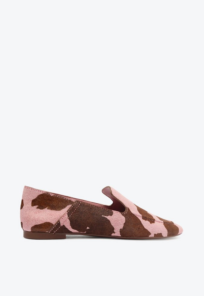 Mocassim Wild Flats Pelo Rosa e Marrom