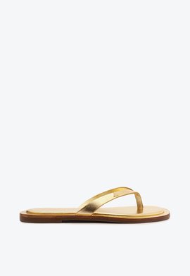 Chinelo Couro Dourado