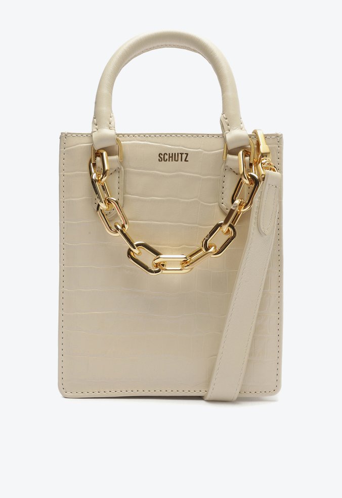Bolsa Tiracolo Schutz Smolz Cher Couro Croco Branca