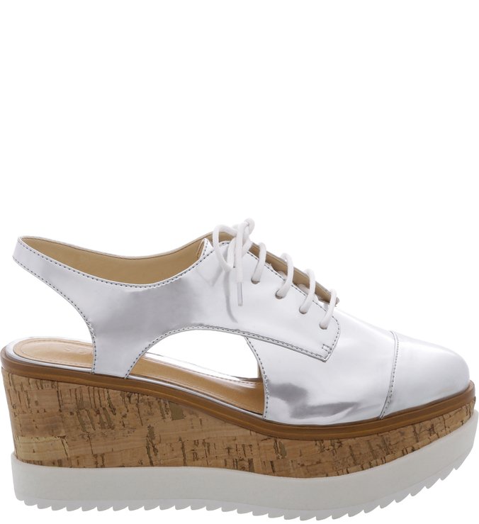 Mocassim Flatform Prata