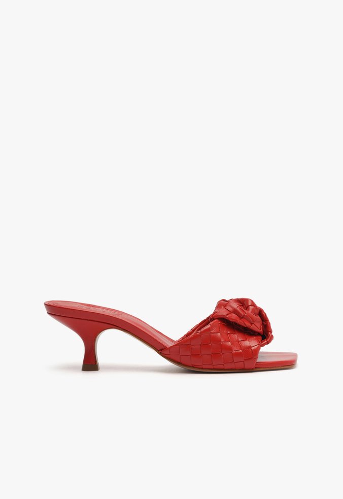 Mule Couro Vermelho