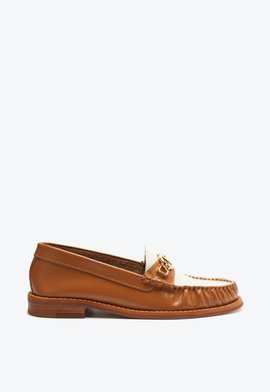Mocassim Bico Redondo Clássico Couro Marrom