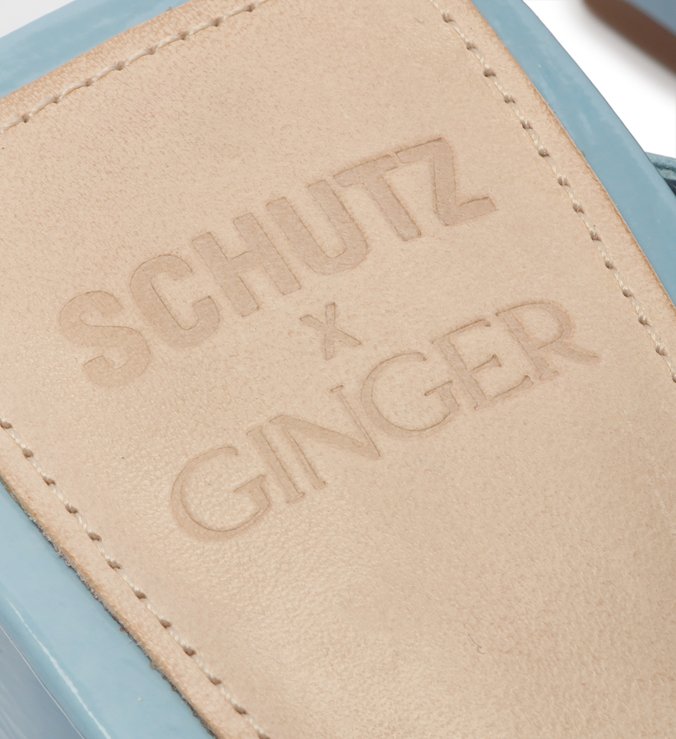 Schutz x Ginger Sandália Block Heel Lace-Up Blue Schutz x Ginger Sandália Block Heel Lace-Up Blue