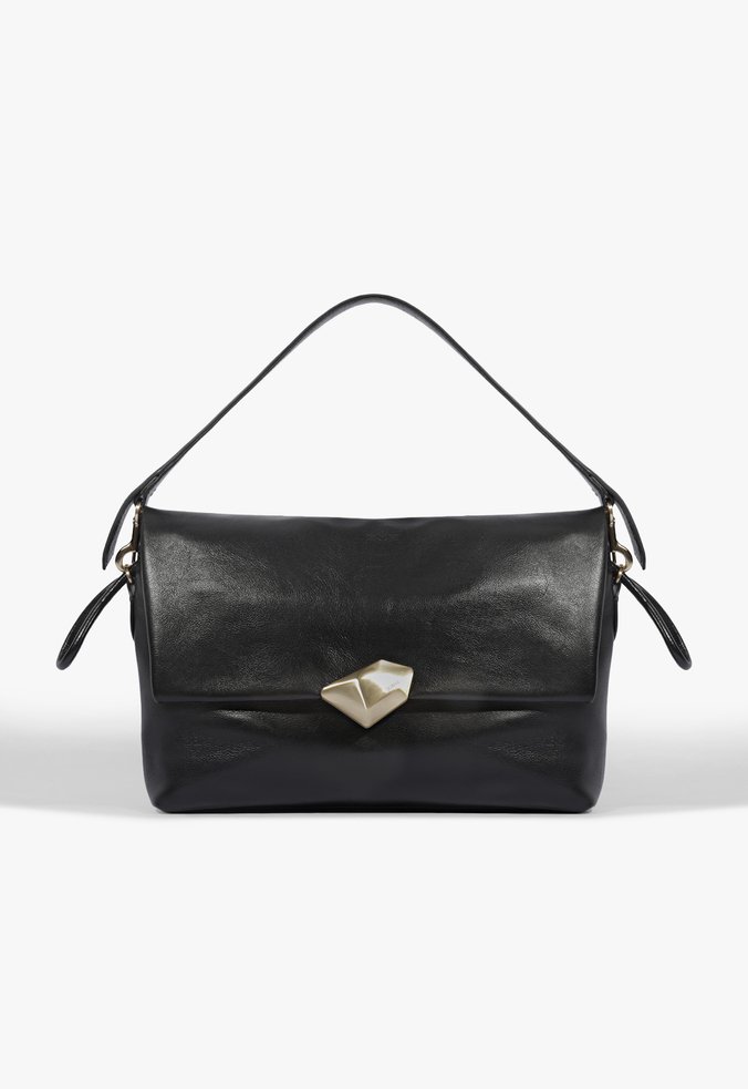 Bolsa Tiracolo Média Bubble Couro Preta