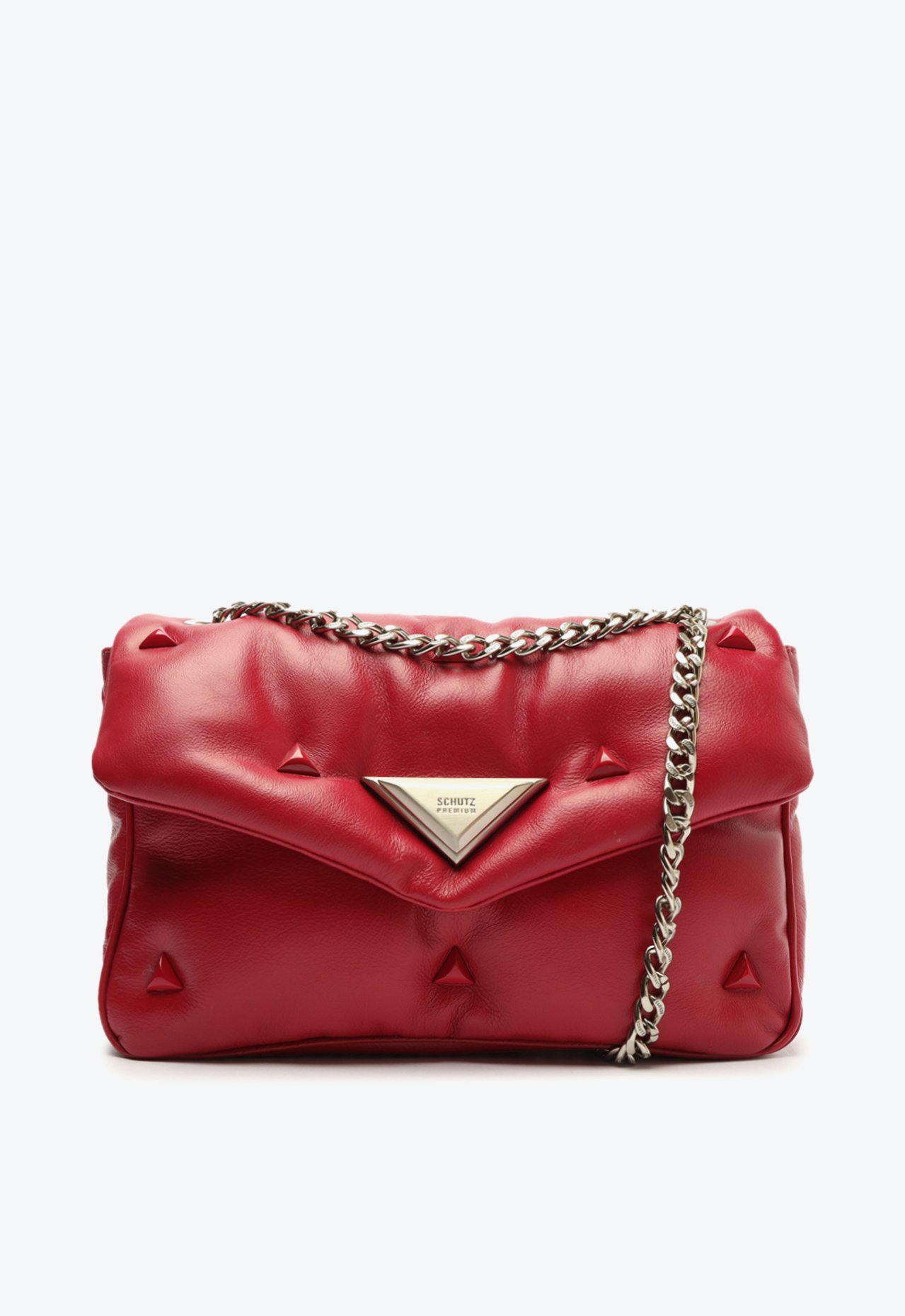 Bolsa Tiracolo Média 944 Capitonê Couro Vermelha | Schutz