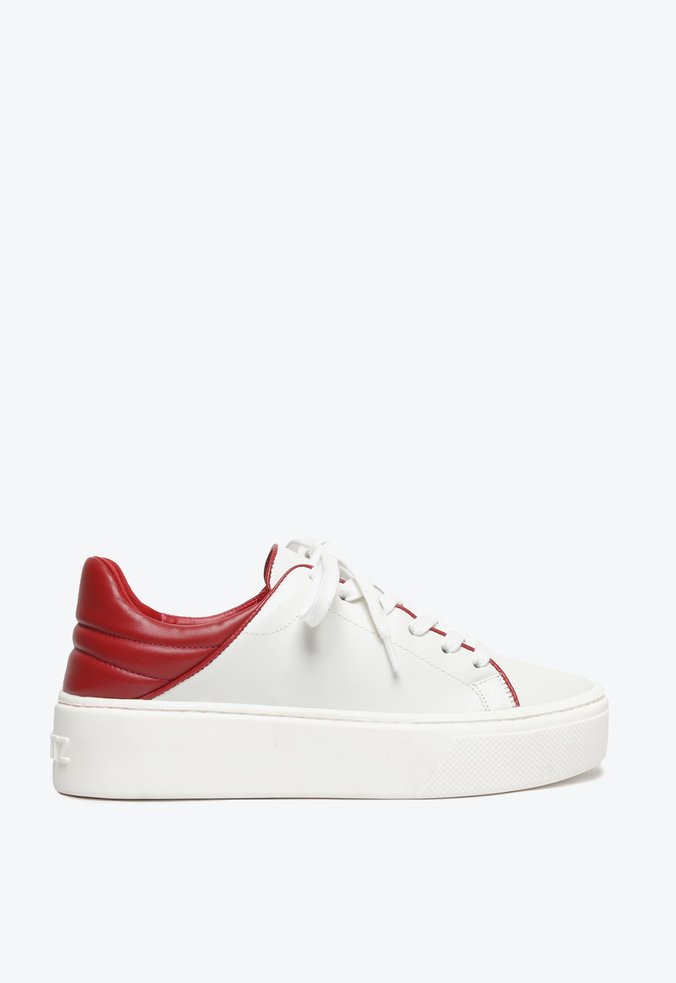 Tênis Couro Branco e Vermelho