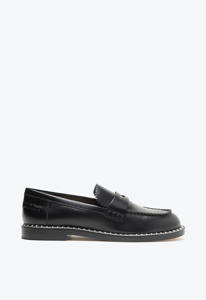 Mocassim Christie Couro Emblem Preto