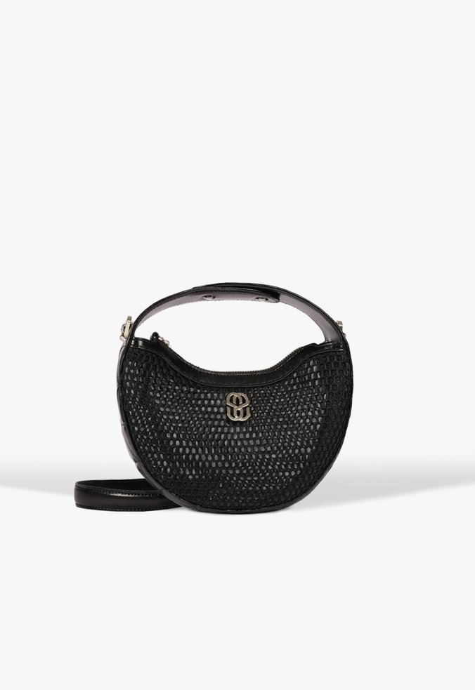 Bolsa Hobo Jacarta Mesh Pequena Preta