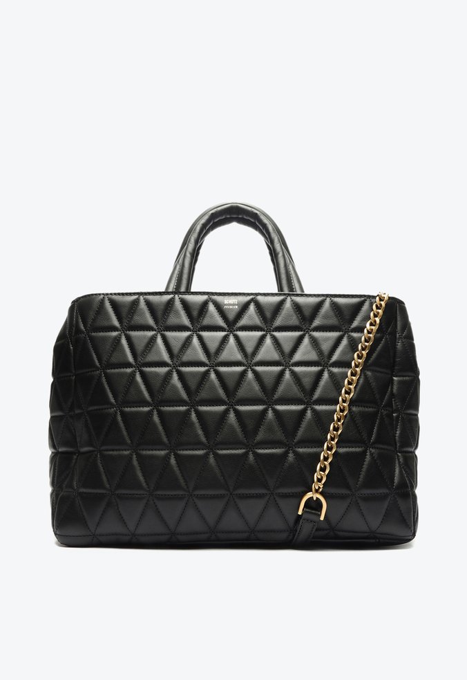 Bolsa Shopping Couro Matelassê Preta