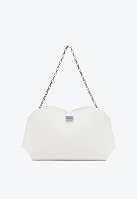 Bolsa Pouch Grande Couro Branca