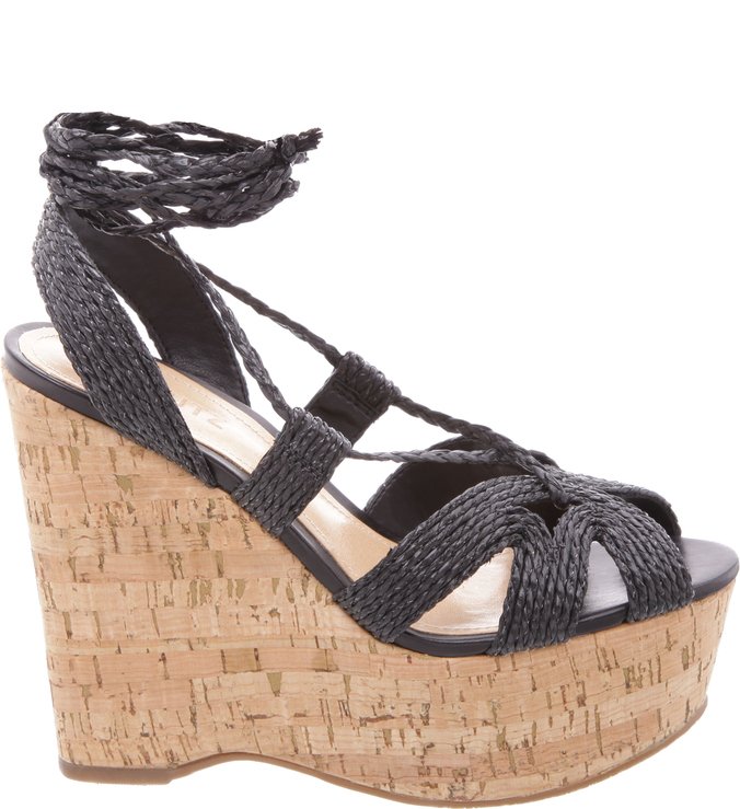 Anabela Lace Up Black