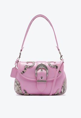 Bolsa Shoulder Texas Couro Rosa