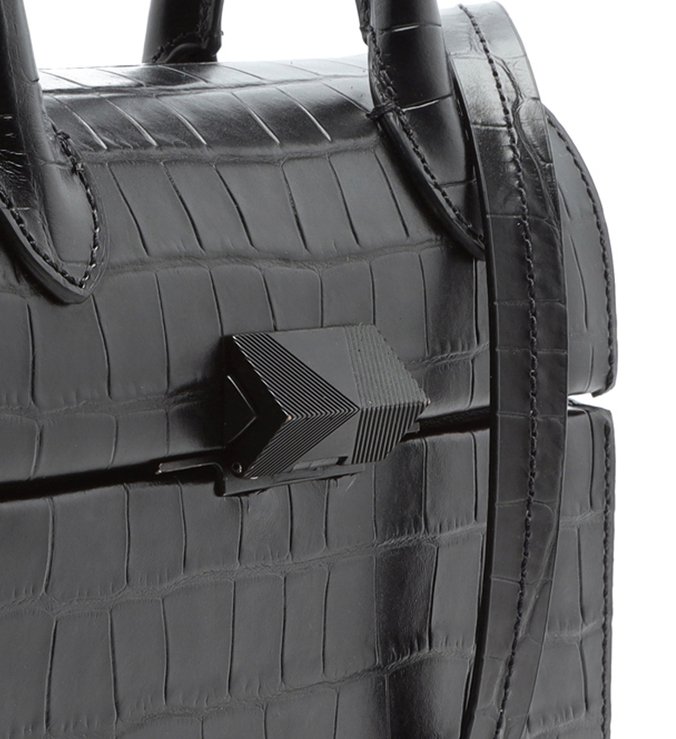 The 2020 Bowling Crossbody Croco Black The 2020 Bowling Crossbody Croco Black