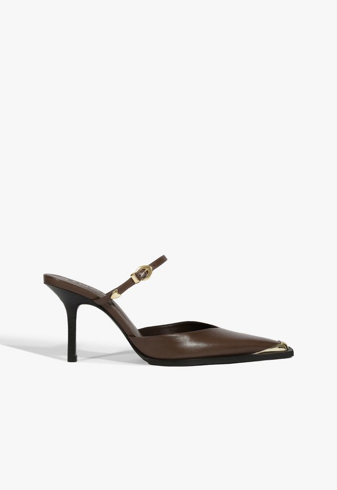Mule Charlotte Couro Marrom