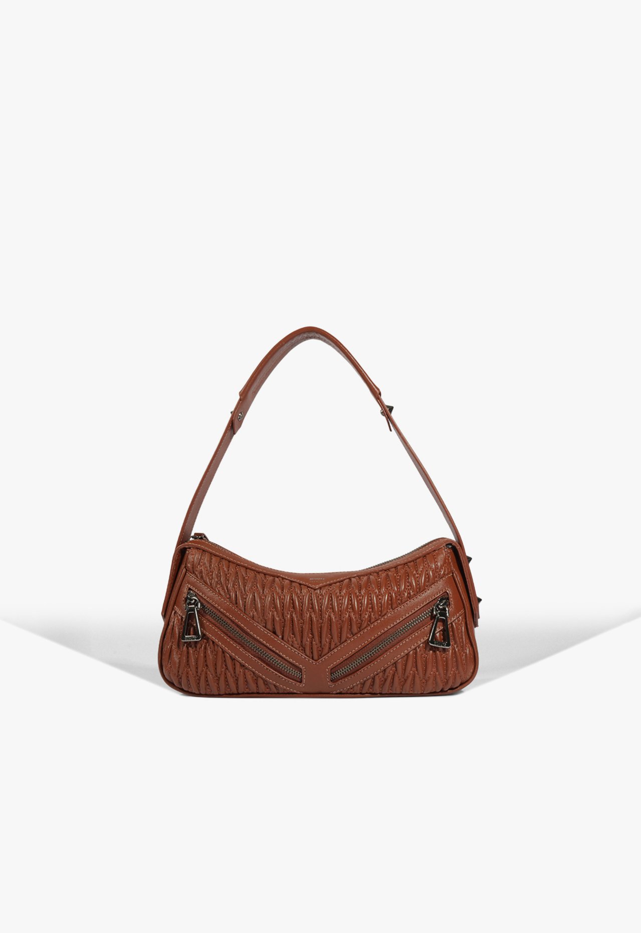 Vista 2 Bolsa Tiracolo Suki Pequena Couro Schutz Schutz BR Marrom Schutz BR Marrom