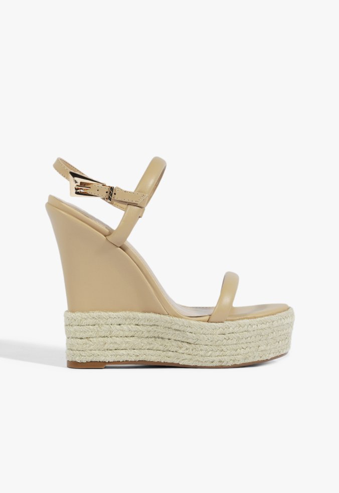 Sandália Espadrille Anabela Bege