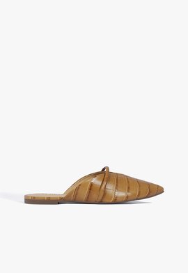 FLAT MULE CROCO BROWN