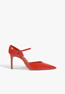 Scarpin Marie Bico Fino Couro Vermelha