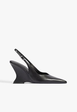 Scarpin Slingback Siena Couro Preto
