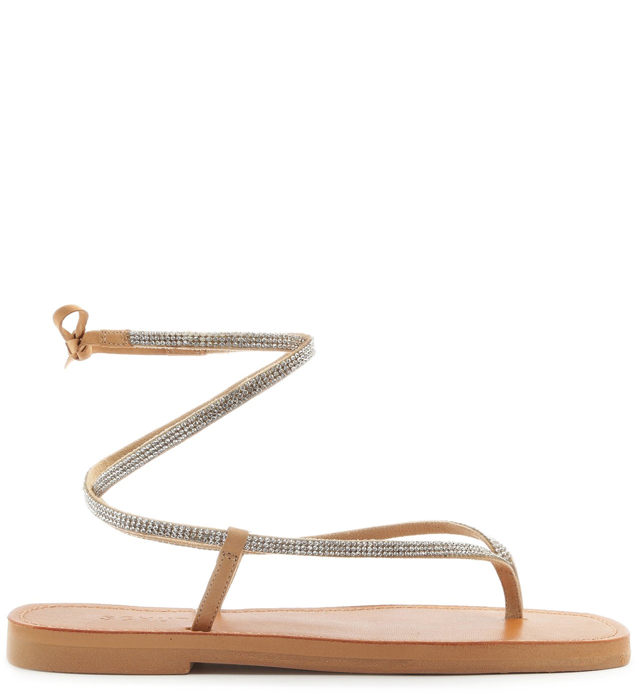 Sandália Rasteira Amarração Glam Bege | Schutz