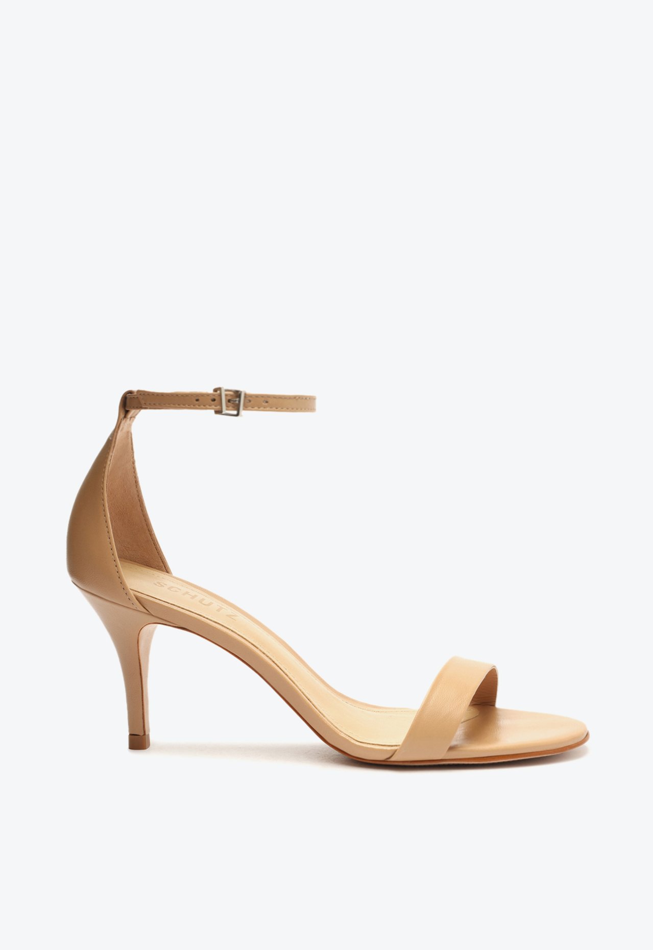 Sandália Gizele Salto Médio Couro Bege | Schutz