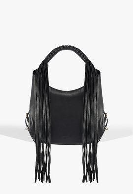 Bolsa Hobo Média Couro Preto