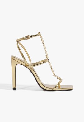 Sandália Elektra Couro Dourada