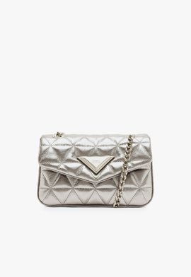 Bolsa Tiracolo Média 944 Couro Prata