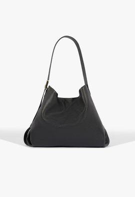 Bolsa Hobo Jane Média Couro Preta