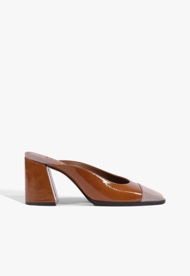 Mule Bianca Couro Marrom