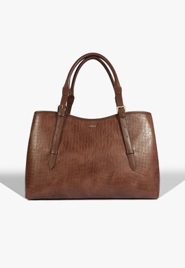 Bolsa Tote Grande Maeve Croco Marrom
