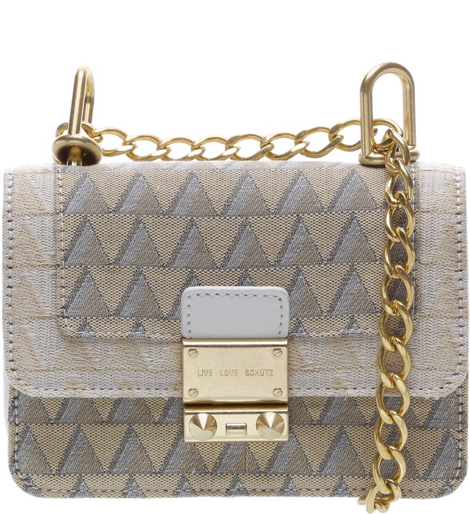 Crossbody Mini Jacquard Triangle White Crossbody Mini Jacquard Triangle White