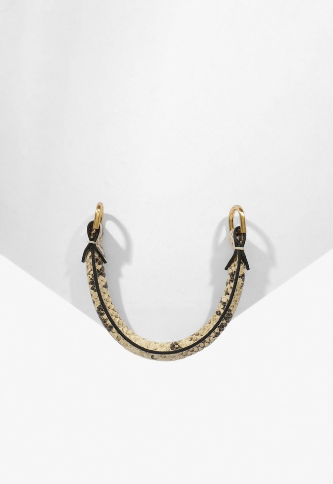 Alça Flare Couro Snake Natural