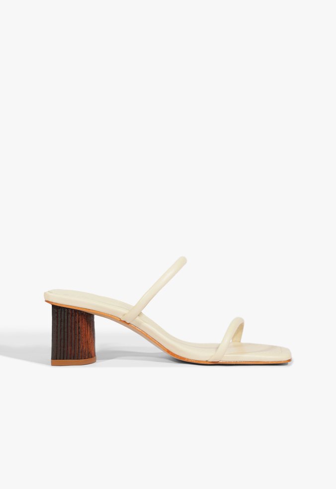 Sandália Mule Bloco Andy Couro Off White
