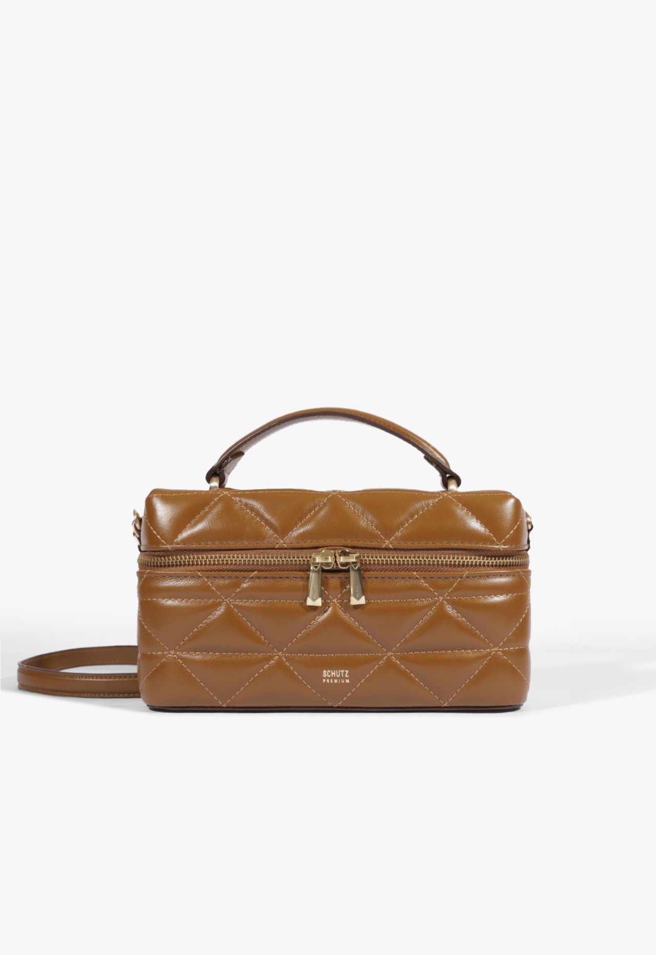 Bolsa Satchel Vanity Média Couro Marrom | Schutz