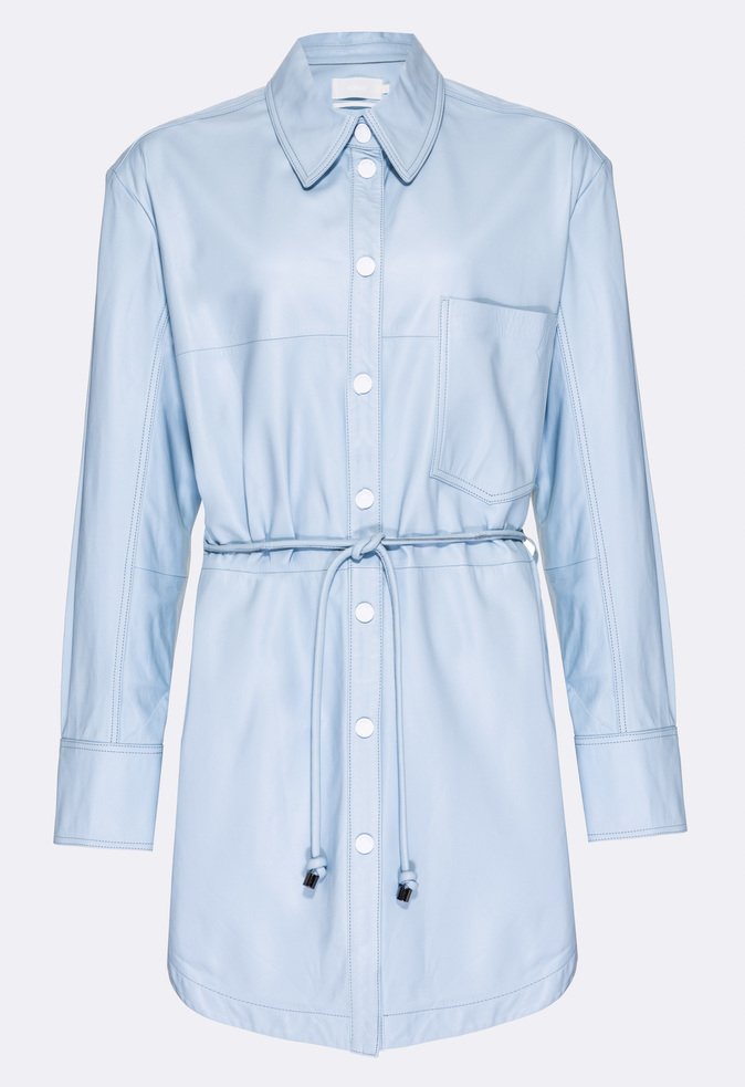 Vestido Chemise Couro Eleonor Azul Claro