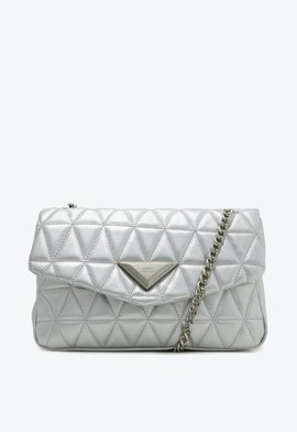 Bolsa Grande Tiracolo 944 Matelassê Prateada