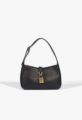Bolsa Shoulder Couro Cadeado Preta