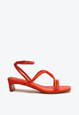 Sandália Salto Bloco Mid Nadia Laranja