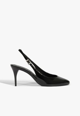 Sapato Scarpin Slingback Modern Round Preto