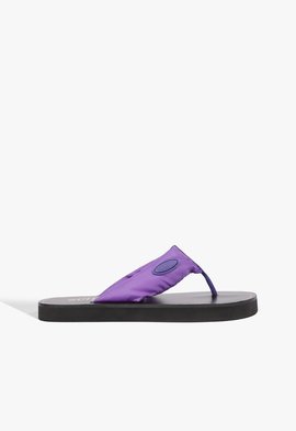 Sandália Flatform Tira V Preta Roxa