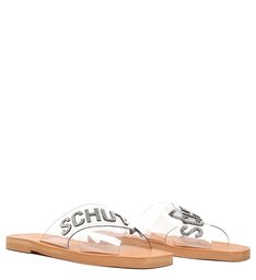 Sandália Rasteira de X Logo Schutz Jellys Bege | Schutz