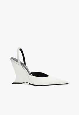 Slingback Scarpin Verniz branco