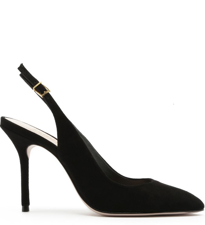 Scarpin Slingback Suede Black Scarpin Slingback Suede Black