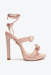 Sandália Meia Pata Alia Laço Couro Rosa