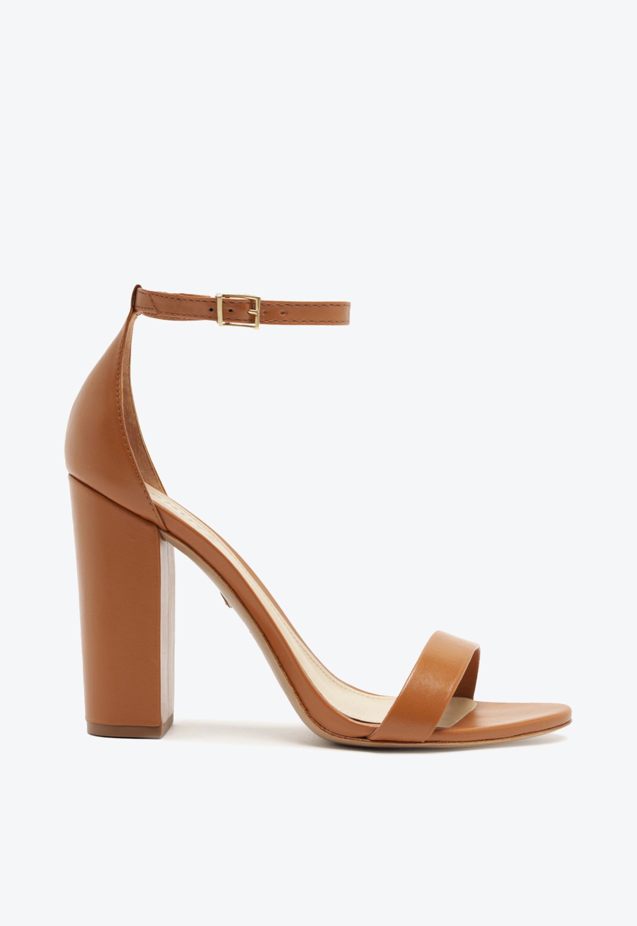 Sandália Gisele Salto Bloco Couro Marrom | Schutz